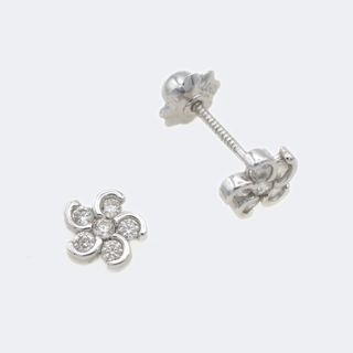 Pendientes Oro Blanco de Ley 18 KT Circonitas