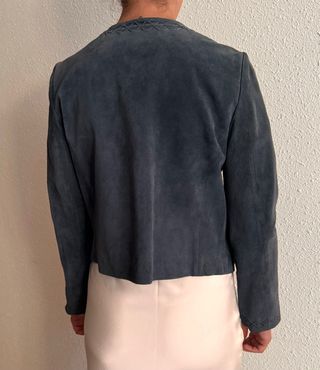Chaqueta de ante azul marino