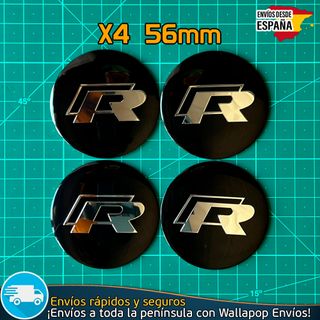 X4 Emblemas R Line 56mm Volkswagen Tapacubos Bujes