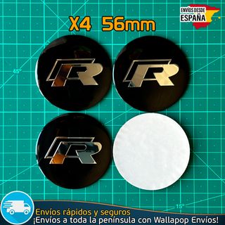 X4 Emblemas R Line 56mm Volkswagen Tapacubos Bujes