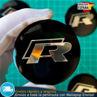 X4 Emblemas R Line 56mm Volkswagen Tapacubos Bujes