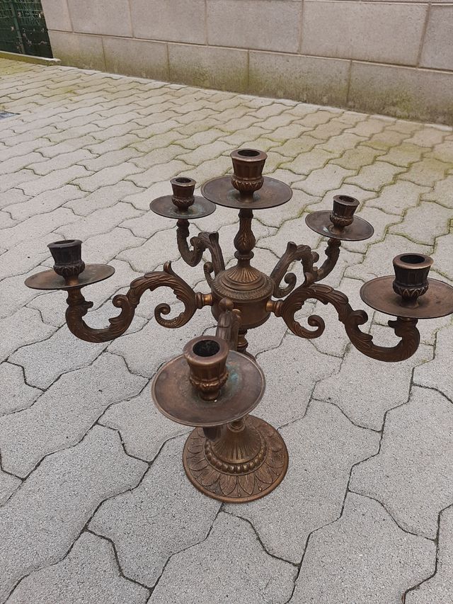 Candelabro ottone anticato