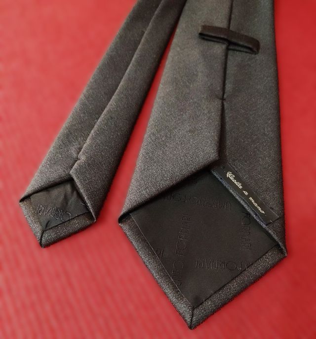 Cravatta UMBERTO FORNARI® tinta Unita Grigio Ant.