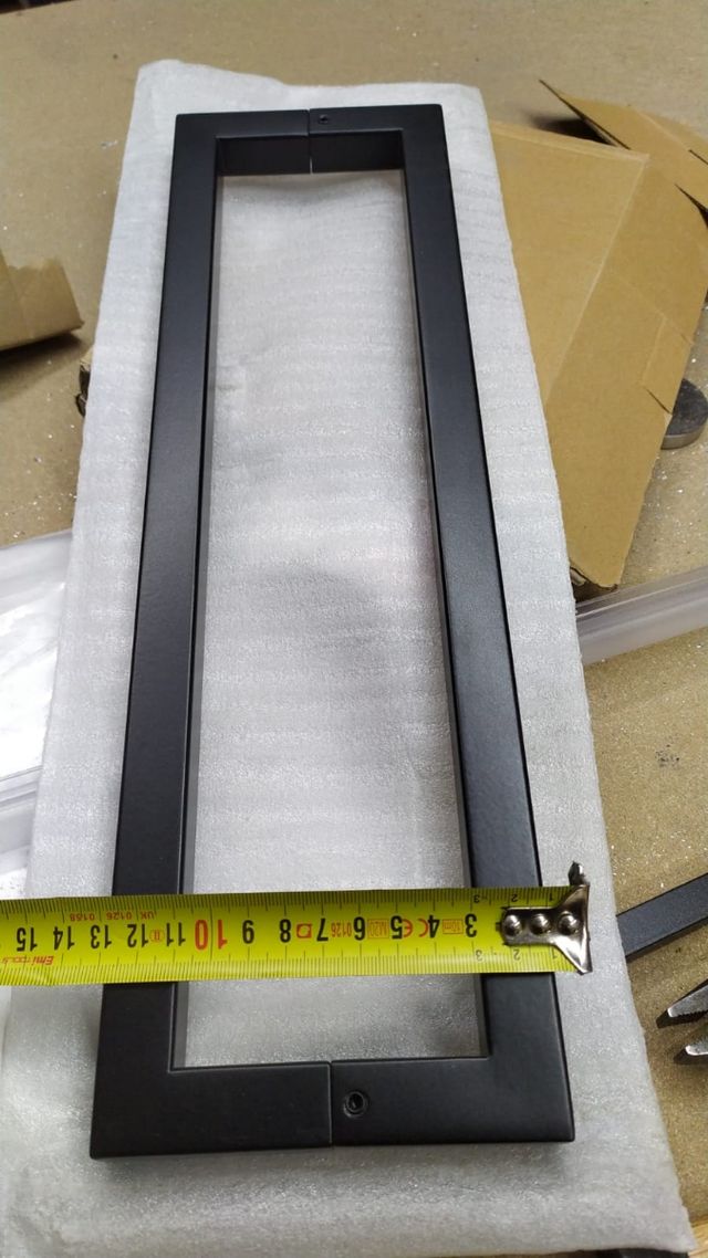 Maniglia porta in vetro H 42mm nero opaco inox 304