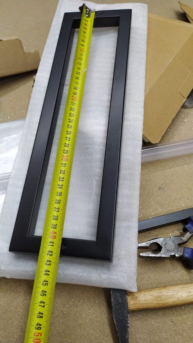 Maniglia porta in vetro H 42mm nero opaco inox 304