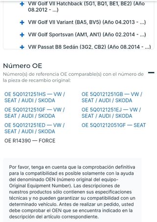 Radiador agua VW golf 7 2.0tdi 1.4 tsi