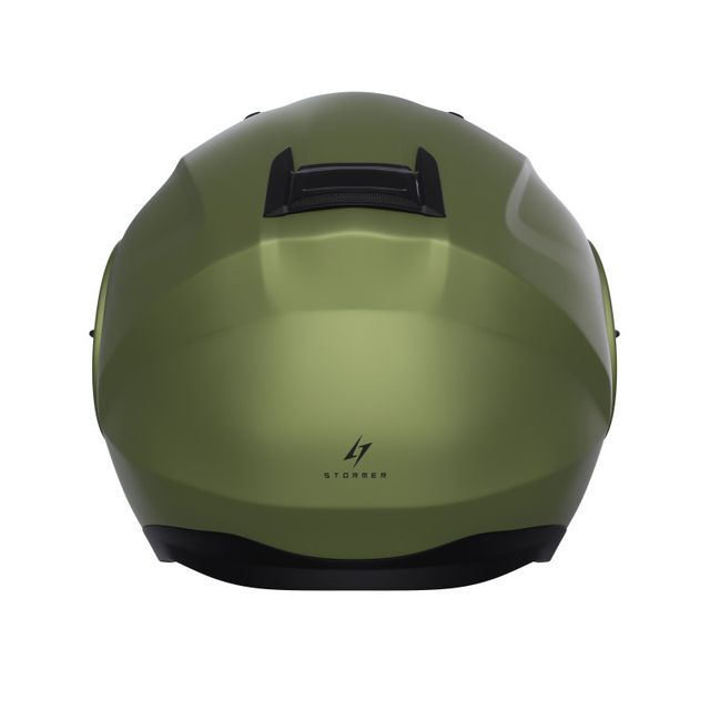 casco moto jet stormer trend verde mate solido