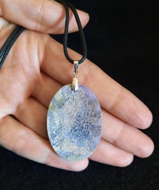 Colgante de Ágata Musgo y Plata de Ley.