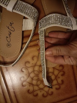 Sandali infradito gioiello strass donna bianchi 38