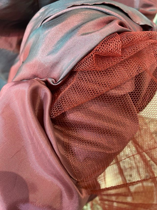 Abito castellana viola elegante cerimonia festa 