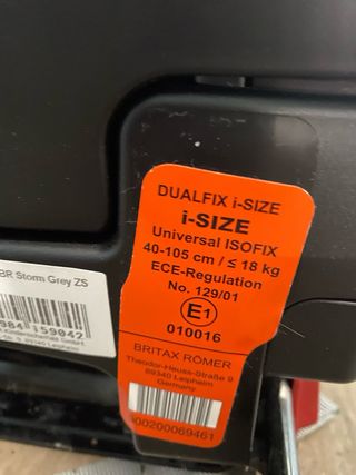 Silla coche infantil Britax Römer Dual-fix I-size