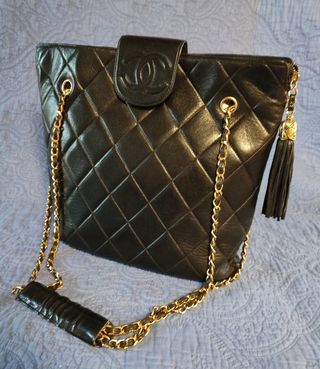 Borsa tracolla vintage Chanel pelle agnello 