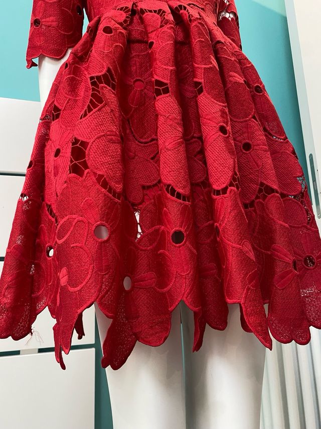 Vestito rosso fiori
