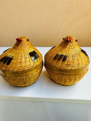 Pack de dos cestas mimbre 