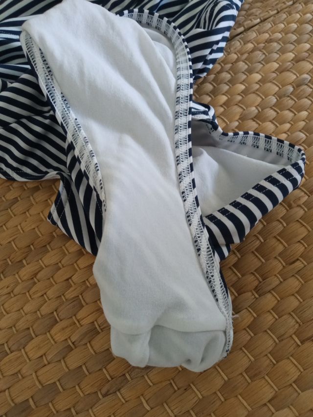 Bañador mujer t 36 azul rayas