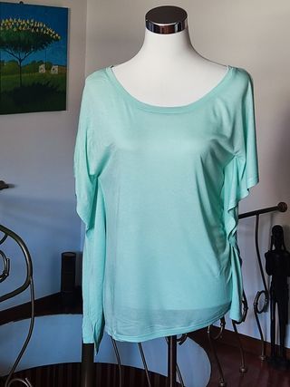 Maglietta donna verde acqua. Zara. S