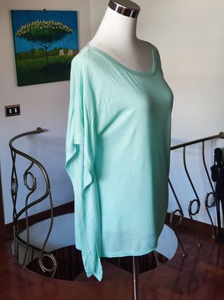 Maglietta donna verde acqua. Zara. S