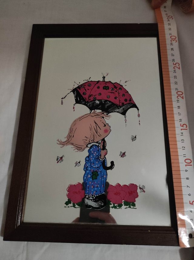 Quadro a specchio con cornice in legno 