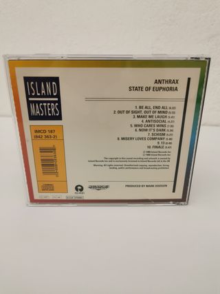 cd Anthrax state of euphoria original 1988