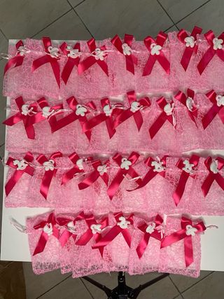30 Sacchettini bomboniere nascita rosa