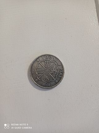 Moneda 100 pesetas plata