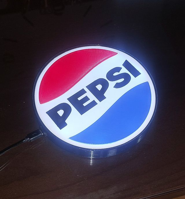 Cartel 3D logo PEPSI 2024 con LED