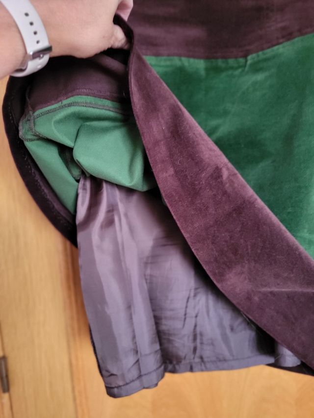 Falda de terciopelo talle alto