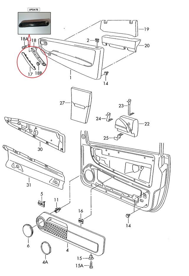 6X0867180B MANETILLA INT VW LUPO SEAT AROSA DCHA