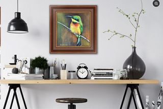 Cuadro pintara al óleo de pájaro