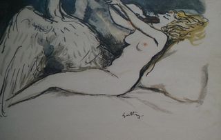 Renato Guttuso Trittico Litografia Leda Igea Danae