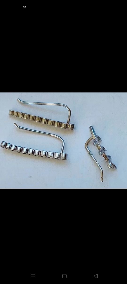 3 Pendientes trepadores plata de ley