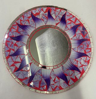 Specchio da parete rotondo con mosaico