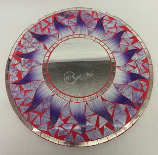 Specchio da parete rotondo con mosaico