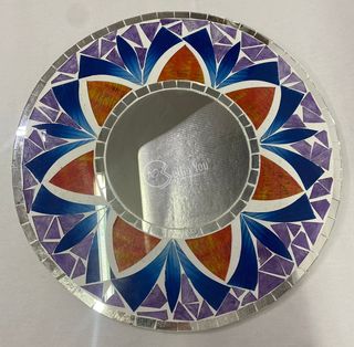 Specchio da parete rotondo con mosaico