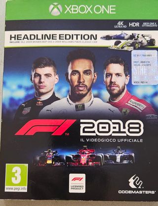 F1 Xbox One 2018 CD DVD ORIGINALE