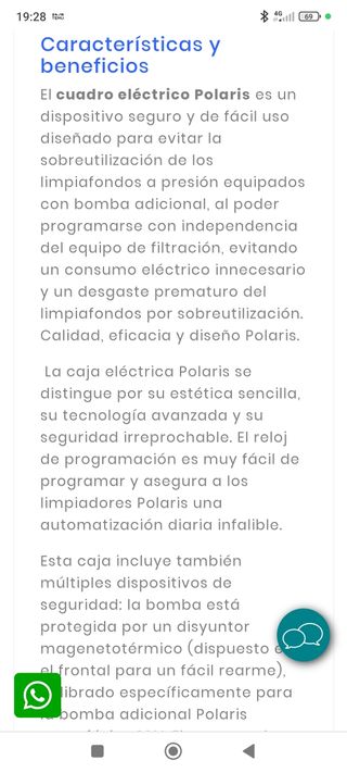 Cuadro eléctrico Polaris piscina polaris, nuevo