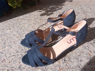 Zapatos tacon azul marino