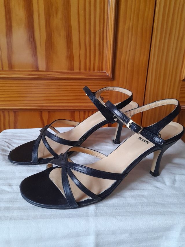 Sandali con tacco blu navy n³ 40