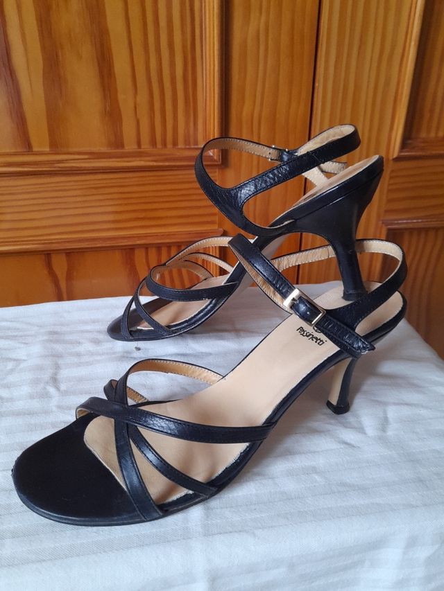 Sandali con tacco blu navy n³ 40