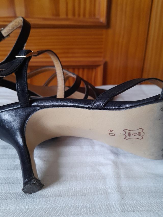 Sandali con tacco blu navy n³ 40