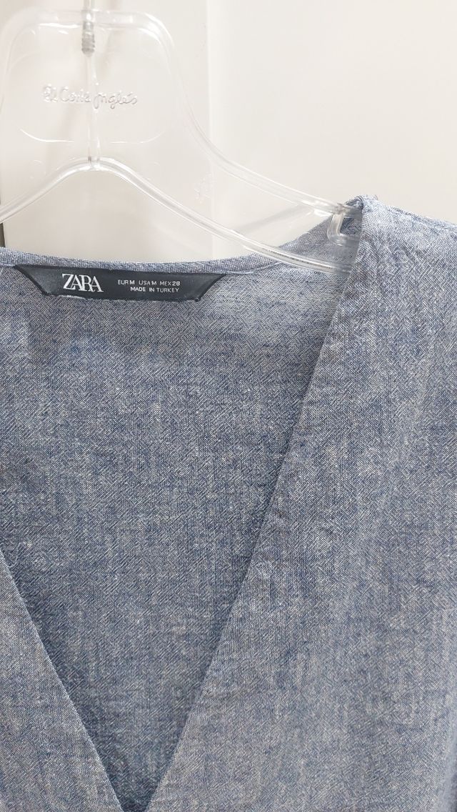 Top denim azul Zara TM