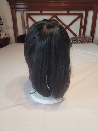 peluca cosplay negra larga