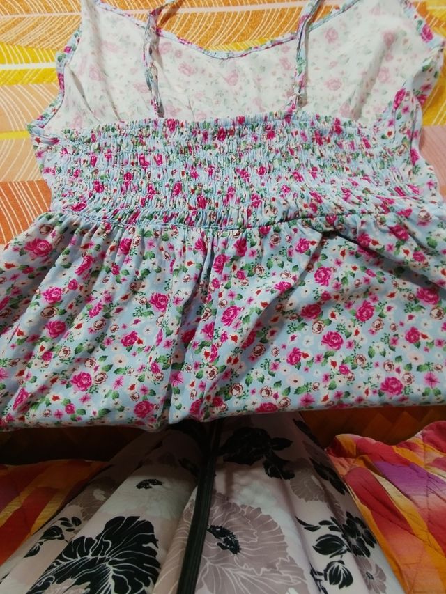 Vestito lungo celeste a fiori Two Way 