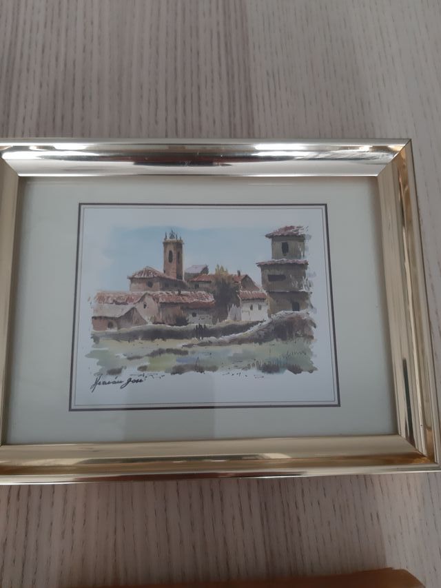 6 cuadros antiguos con laminas