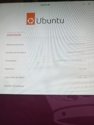 I mac 9.1 de Apple 320GB con linux
