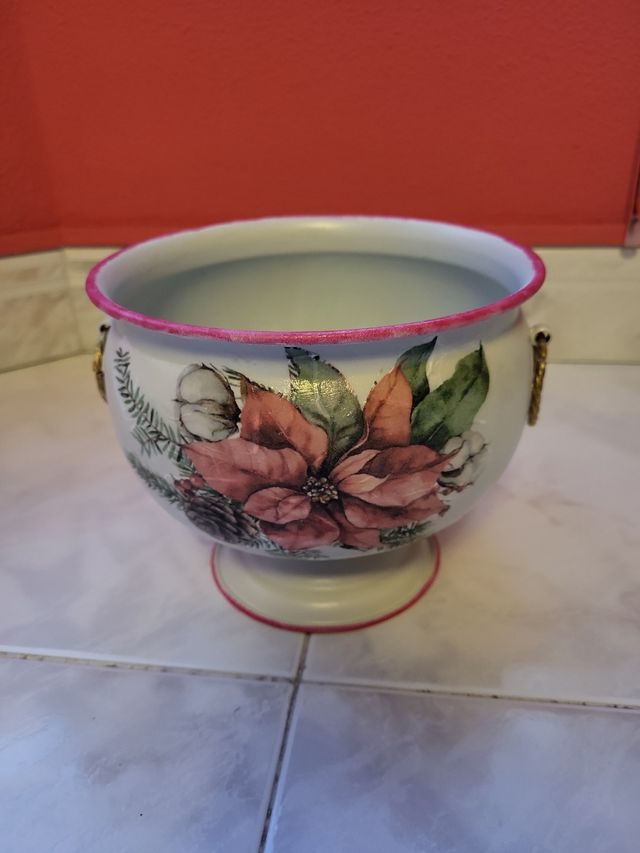 Copa mediana laton decorada decoupage