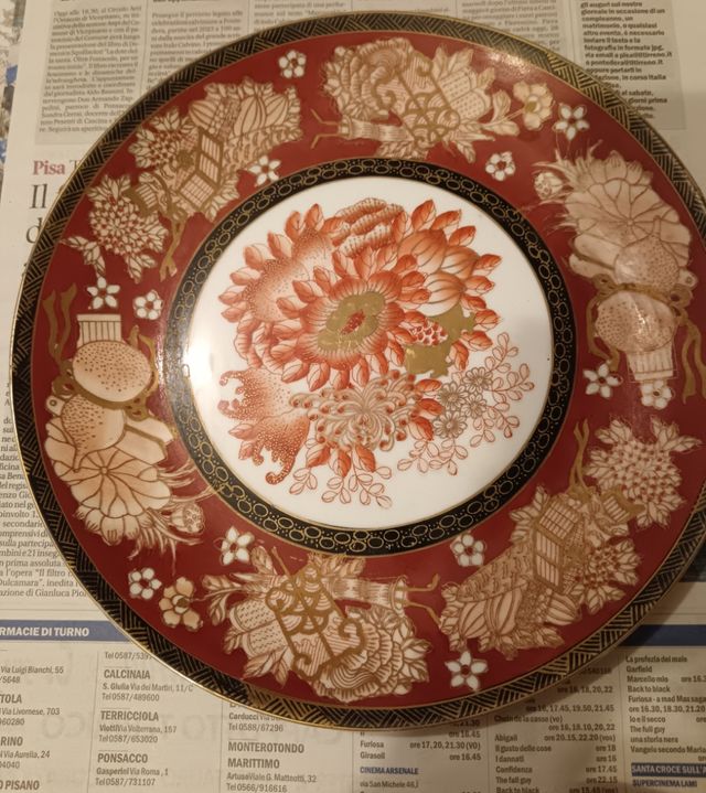 Piatto e vaso cinese vintage