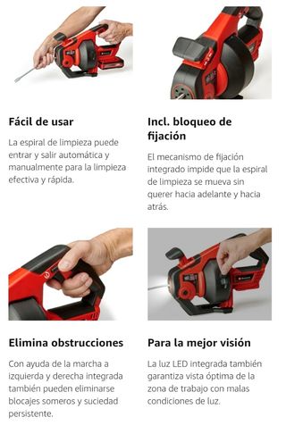 Desatascador eléctrico einhell limpiador t
