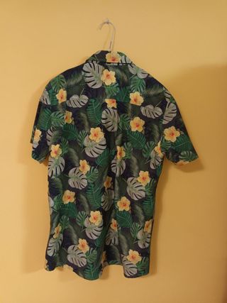 Camisa Estampada Hawaiana Flor De Miel Talla L