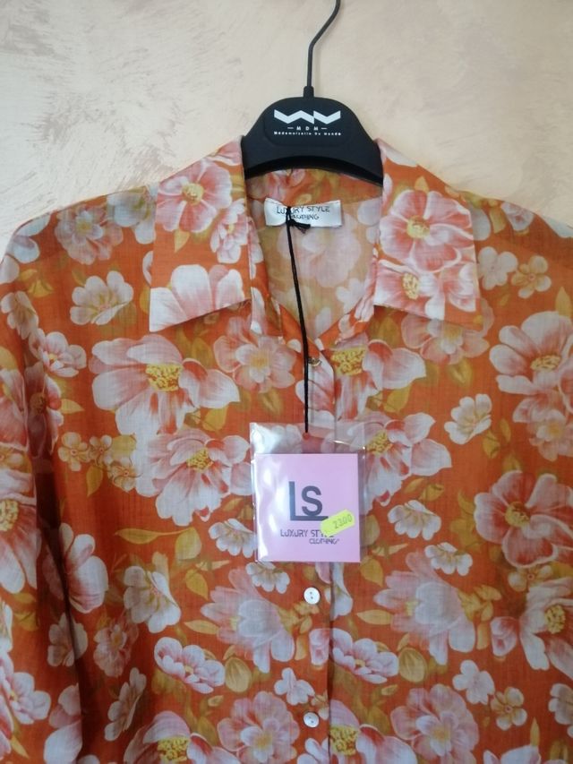 Camicia donna arancione floreale - NUOVA